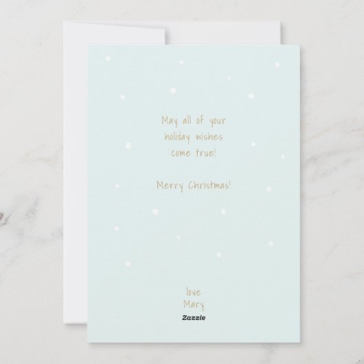 Kute kerstmis in sneeuw met String Lights Feestdagenkaart (Achterkant)