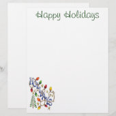 Kute Kerstmis, lampjes en sterren met feestelijke  (Voorkant / Achterkant)