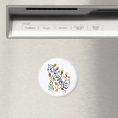 Kute Kerstmis, lampjes en sterren met feestelijke  Magneet (Insitu (Vaatwasser))