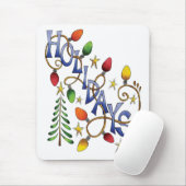 Kute Kerstmis, lampjes en sterren met feestelijke  Muismat (Met muis)