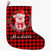 Kute kerstmis met Buffalo Pset Red Rustic Grote Kerstsok (Voorkant)