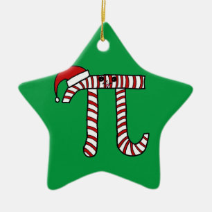 Kute Kerstmis Pi Ornament (groene achtergrond)