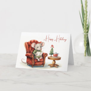 Kute kerstmuis kaart