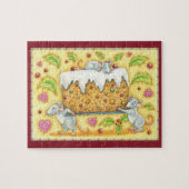 Kute kerstmuizen met een broekdessert legpuzzel (Horizontaal)