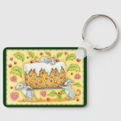 Kute kerstmuizen met een fruitdienblad sleutelhanger (Voorkant)