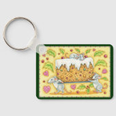 Kute kerstmuizen met een fruitdienblad sleutelhanger (Achterkant)
