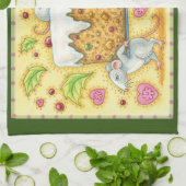 Kute kerstmuizen met een fruitdienblad theedoek (Gevouwen)