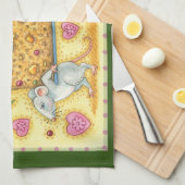 Kute kerstmuizen met een fruitdienblad theedoek (Quarter Fold)