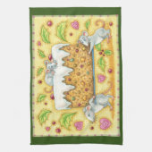 Kute kerstmuizen met een fruitdienblad theedoek (Verticaal)