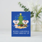 Kute kerstmuizen met tekst feestdagenkaart (Staand voorkant)
