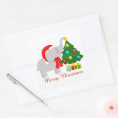 Kute kerstolifant tree add message sticker (Envelop)