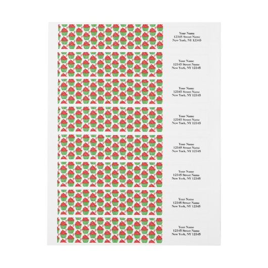 Kute kerstomloop rond retouradreslabels (Vel)