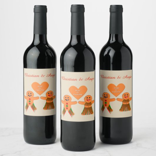 Kute kerstontbijtkoek Coupure Custom Wijn Etiket (Flessen)