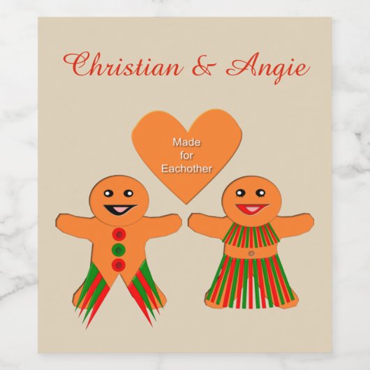 Kute kerstontbijtkoek Coupure Custom Wijn Etiket (Enkel label)