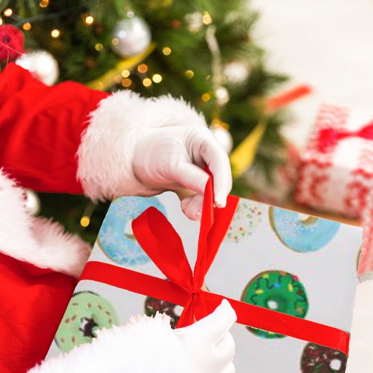Kute kerstpapier voor donut cadeaupapier