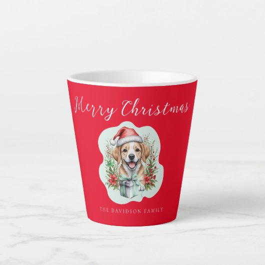 Kute kerstpuppy latte mok (Voorkant)
