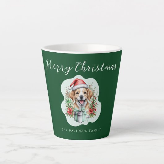 Kute kerstpuppy latte mok (Voorkant)