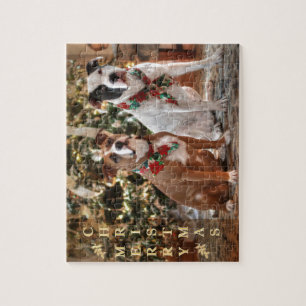 Kute kerstredding Pitbull and America Bull Dog Legpuzzel