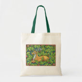 Kute kerstrendiertje in Forest met Holly Tote Bag (Voorkant)