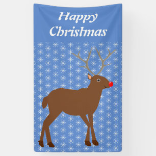Kute kerstrendiertje met Red Nose Custom Spandoek