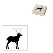 Kute kerstrendiertje met rode neus 	rubberstempel (Gestempeld)