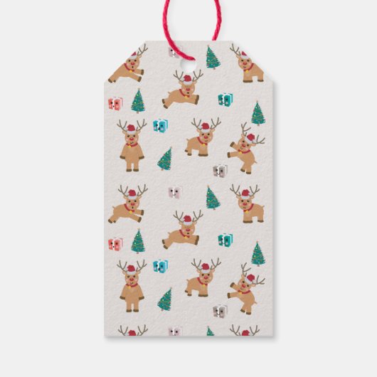 Kute kerstrenrendiertje cadeaulabel (Achterkant)