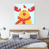 Kute kerstrenrendiertje canvas afdruk (Insitu (Slaapkamer))