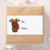 Kute kerstrenrendiertje etiket (Insitu)