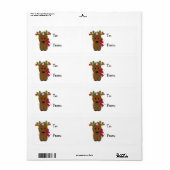 Kute kerstrenrendiertje etiket (Full Sheet)
