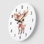 Kute kerstrenrendiertje grote klok (Hoek)