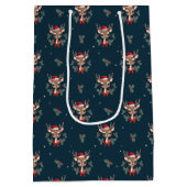 Kute kerstrenrendiertje medium cadeauzakje (Achterkant)