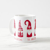 Kute kerstrode gnomen, gepersonaliseerd koffiemok (Voorkant links)