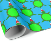 Kute kerstschildpad met Flowery Shell Cadeaupapier (Rol Hoek)