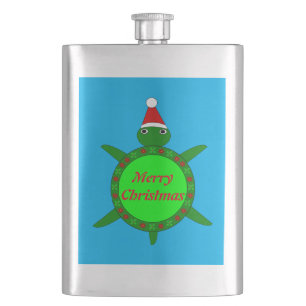 Kute kerstschildpad met Flowery Shell Custom Flacon