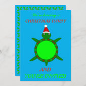 Kute kerstschildpad met Flowery Shell Custom Kaart (Voorkant / Achterkant)