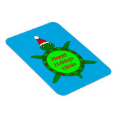 Kute kerstschildpad met Flowery Shell Custom Magneet (Rechterzijde)