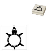 Kute kerstschildpad met Flowery Shell Rubberstempel (Gestempeld)