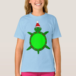 Kute kerstschildpad met Flowery Shell T-shirt