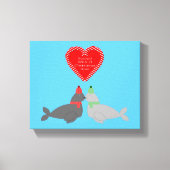 Kute kerstsissszegels canvas afdruk (Voorkant)