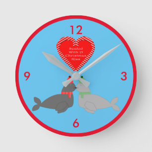 Kute kerstsissszegels ronde klok