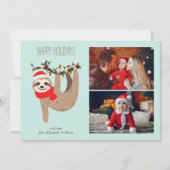 Kute kerstsleuf 2 fotocollage feestdagenkaart (Voorkant)