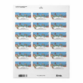 Kute kerststedenhuislabel etiket (Full Sheet)