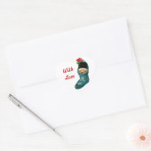 Kute kerststop, klein kind, wit hart sticker (Envelop)