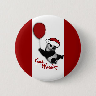 Kute kersttasjes voor beer cartoon ronde button 5,7 cm