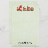 Kute kersttrein met speelgoed briefpapier (Voorkant / Achterkant)