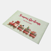 Kute kersttrein met speelgoed deurmat (Schuin)