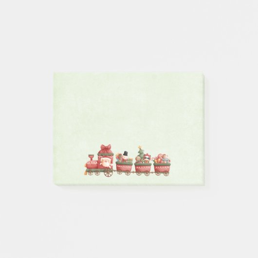 Kute kersttrein met speelgoed post-it® notes (Voorkant)