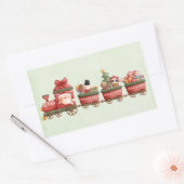 Kute kersttrein met speelgoed rechthoekige sticker (Envelop)