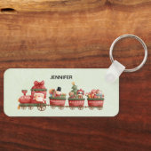 Kute kersttrein met speelgoed sleutelhanger (Voorkant)