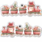 Kute kersttrein met speelgoed sticker (Voorkant)
